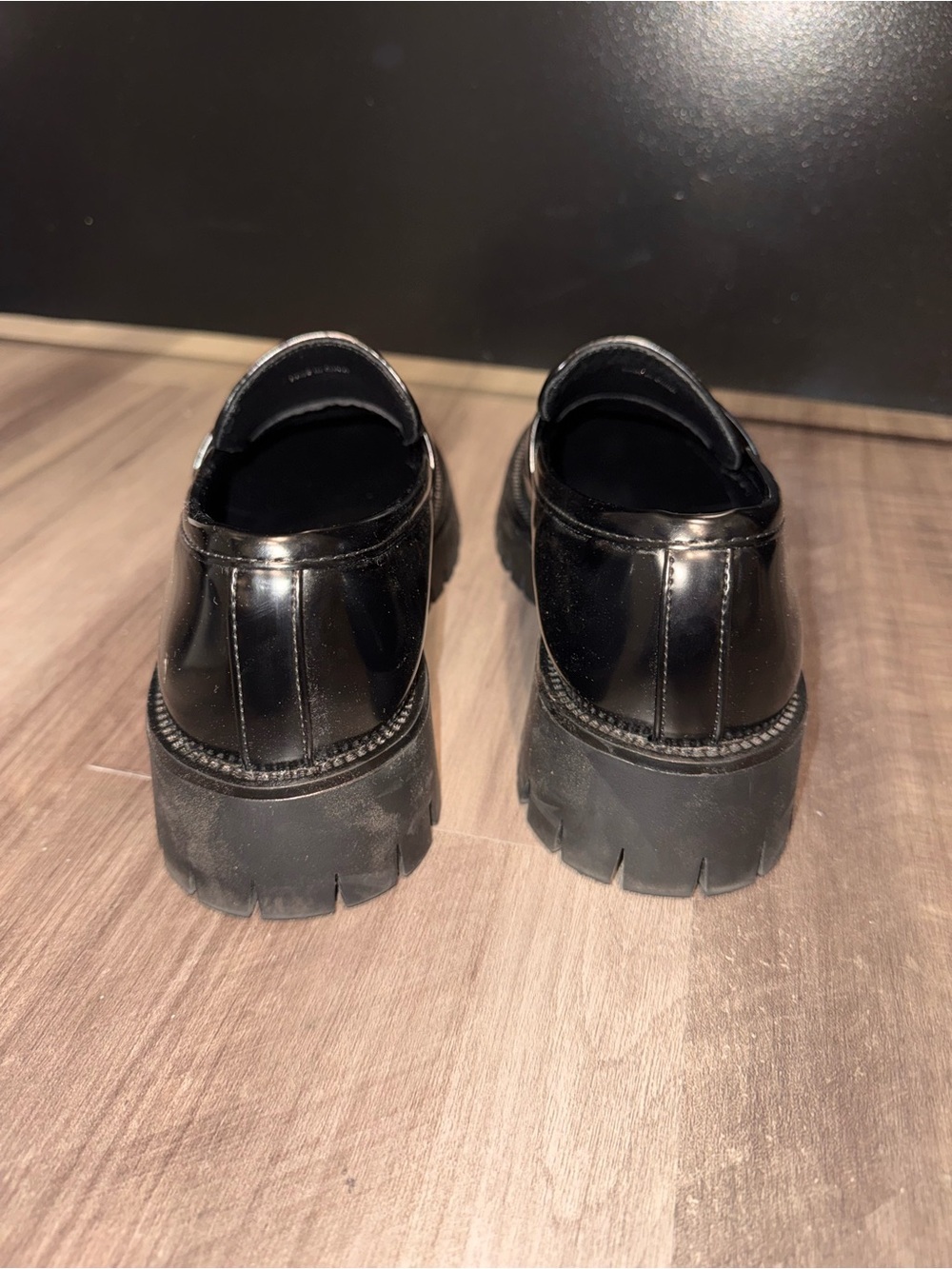 Bata Women's Black Penny Loafers with Track Sole - Picture 4 of 9